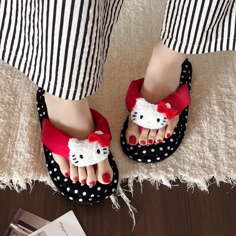 Sanrio HK Cute Polka Dot Thong Slippers
